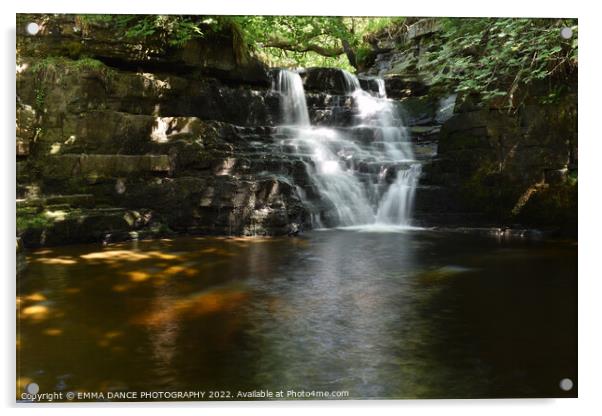The Waterfalls at Ashgill Force, Cumbria Acrylic by EMMA DANCE PHOTOGRAPHY