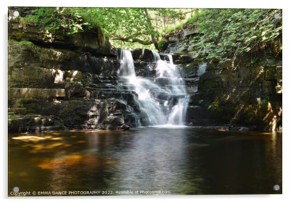 The Waterfalls at Ashgill Force, Cumbria Acrylic by EMMA DANCE PHOTOGRAPHY