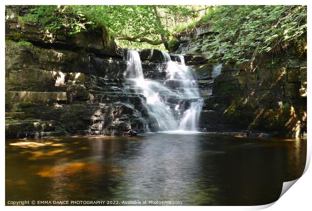 The Waterfalls at Ashgill Force, Cumbria Print by EMMA DANCE PHOTOGRAPHY