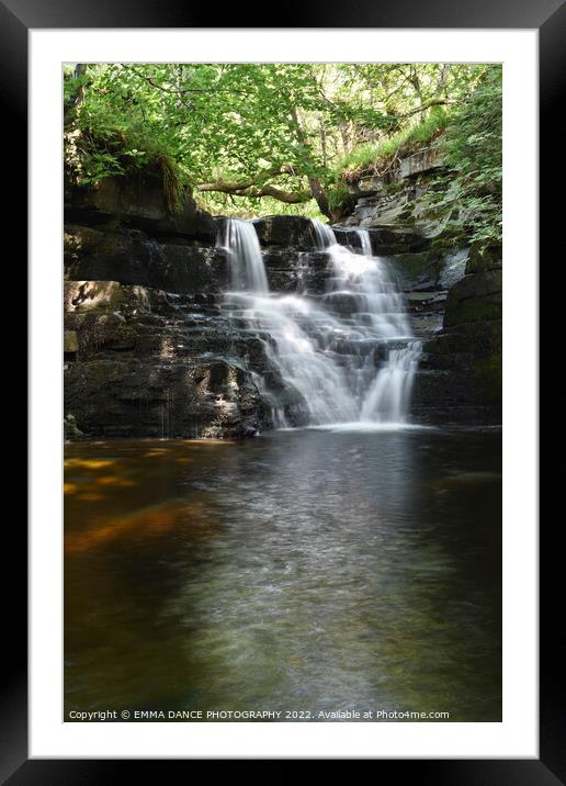 The Waterfalls at Ashgill Force, Cumbria Framed Mounted Print by EMMA DANCE PHOTOGRAPHY