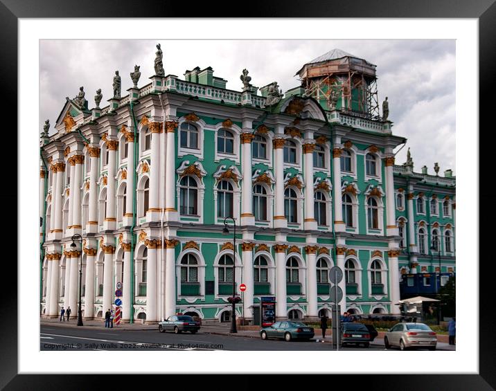 The Winter Palace, St Petersburg Framed Mounted Print by Sally Wallis