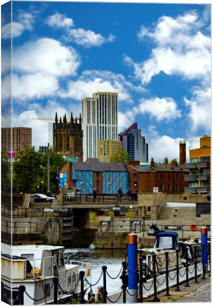 Leeds City From Leeds Dock Full Colour Canvas Print by Glen Allen