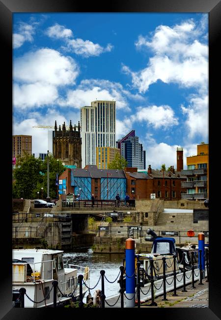 Leeds City From Leeds Dock Full Colour Framed Print by Glen Allen