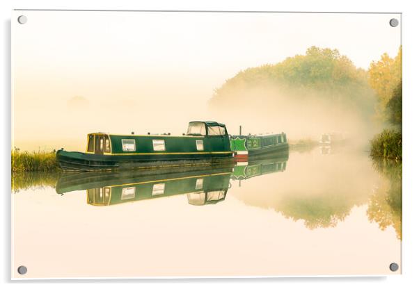 Golden dawn on the Canal. Acrylic by Bill Allsopp