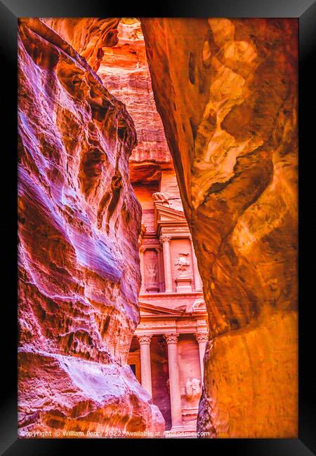 Outer Sig Rose Red Treasury Afternoon Entrance Petra Jordan  Framed Print by William Perry