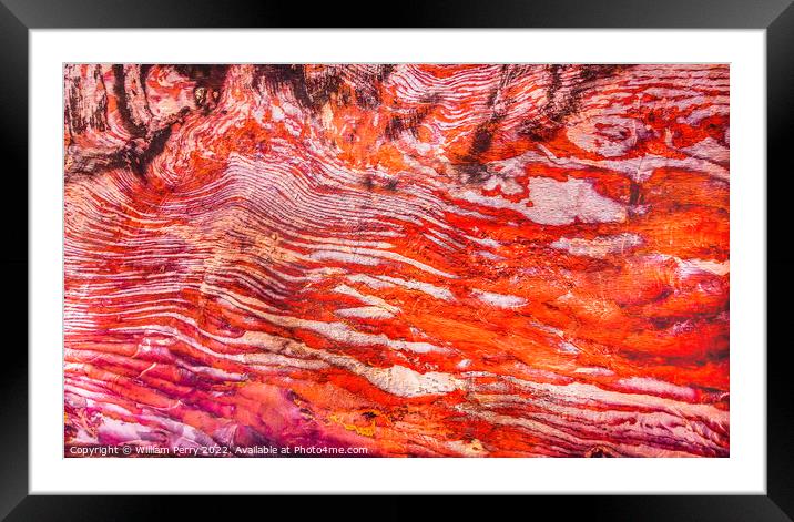 Red Orange Rock Ceiling Abstract Royal Tomb Petra Jordan  Framed Mounted Print by William Perry