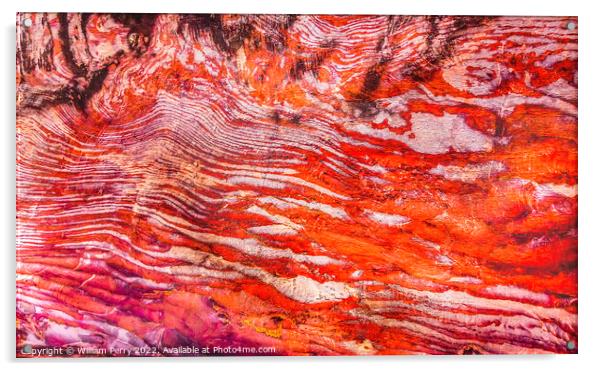 Red Orange Rock Ceiling Abstract Royal Tomb Petra Jordan  Acrylic by William Perry