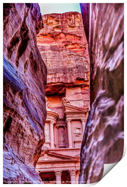 Outer Sig Rose Red Treasury Afternoon Entrance Petra Jordan  Print by William Perry