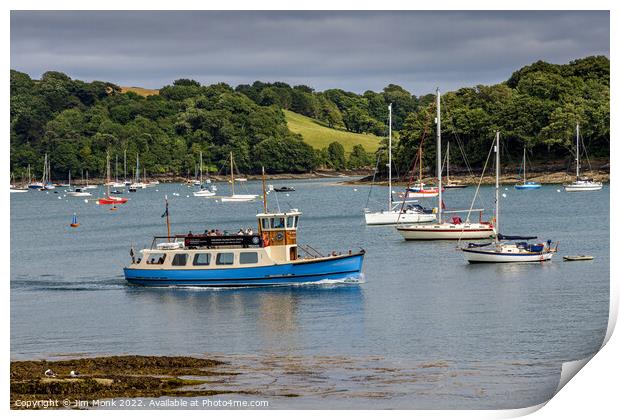 St Mawes to Falmouth Ferry Print by Jim Monk