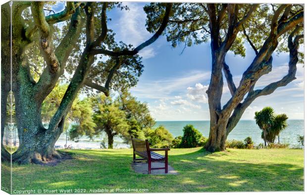 Bench with a view Canvas Print by Stuart Wyatt