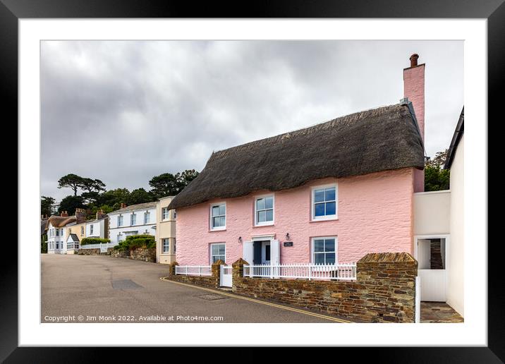 Pink Cottage, St Mawes Framed Mounted Print by Jim Monk