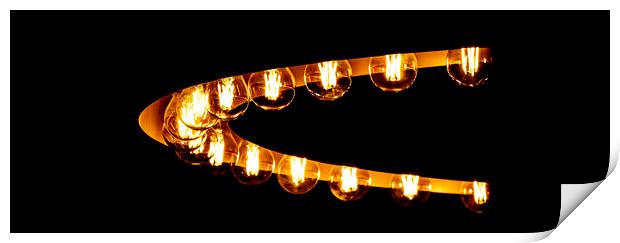 Arc of LED Bulbs Print by Glen Allen