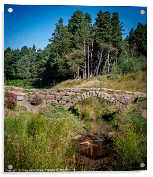 Burbage Brook Pack Horse Bridge Acrylic by Craig Yates