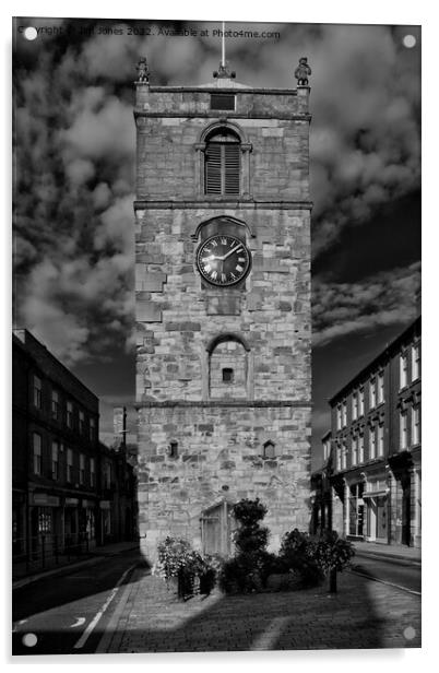 Morpeth Clock Tower Acrylic by Jim Jones