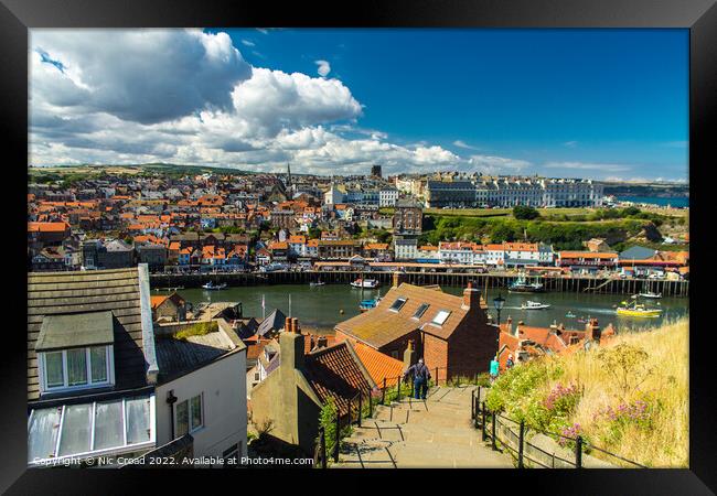 Whitby 199 Steps Framed Print by Nic Croad