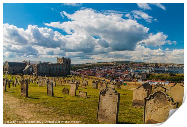 Church of St. Marys Cemetery, Whitby Print by Nic Croad