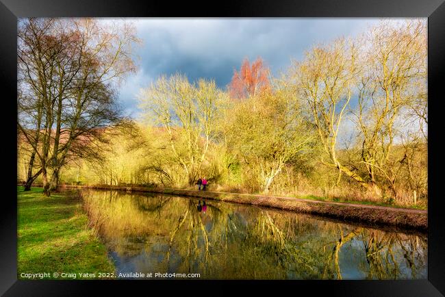 Cromford Canal Reflection Derbyshire Framed Print by Craig Yates