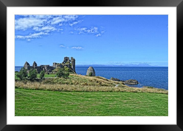 Dunure Castle and Isle of Arran Framed Mounted Print by Allan Durward Photography