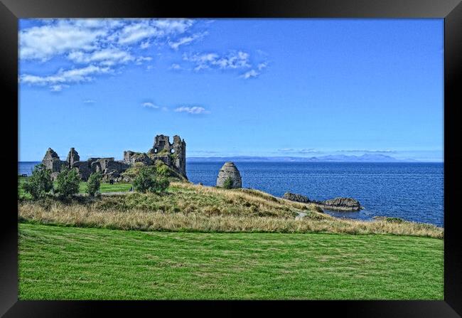 Dunure Castle and Isle of Arran Framed Print by Allan Durward Photography