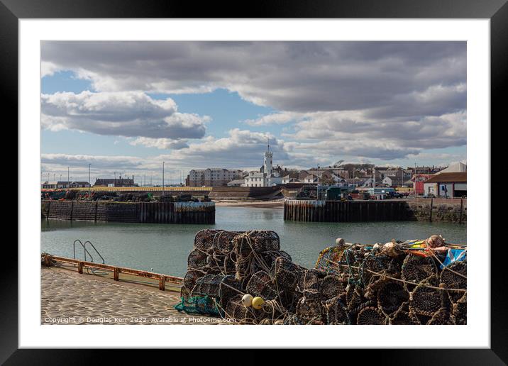 Arbroath Harbour and Signal Tower Framed Mounted Print by Douglas Kerr