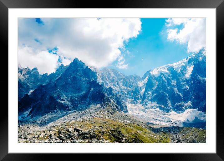 High spectacular rocky spiers on alpine peaks for extreme sports Framed Mounted Print by Joaquin Corbalan