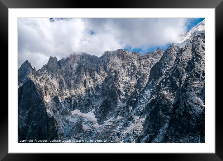 High spectacular rocky spiers on alpine peaks for extreme sports Framed Mounted Print by Joaquin Corbalan