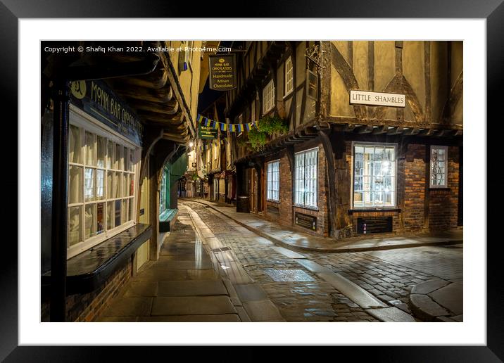 The Shambles, Medieval Street in York Framed Mounted Print by Shafiq Khan