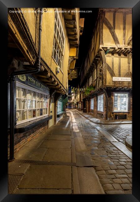 The Shambles, Medieval Street in York Framed Print by Shafiq Khan