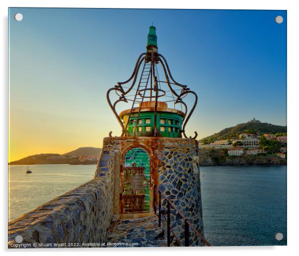 The old lighthouse, Collioure, France Acrylic by Stuart Wyatt