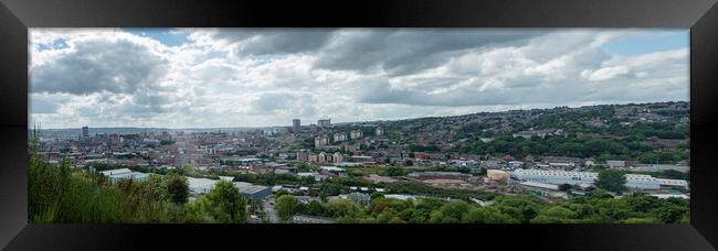 Sheffield City Panoramic Framed Print by J Biggadike