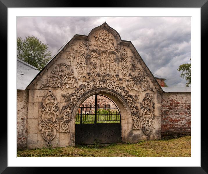 Feodorovsky settlement gate Framed Mounted Print by Sally Wallis