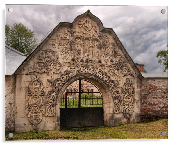 Feodorovsky settlement gate Acrylic by Sally Wallis