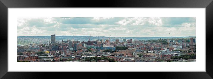 Sheffield Panoramic View Framed Mounted Print by J Biggadike