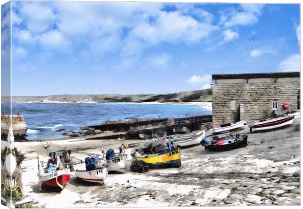 Serenity in Sennen Cove Canvas Print by Beryl Curran