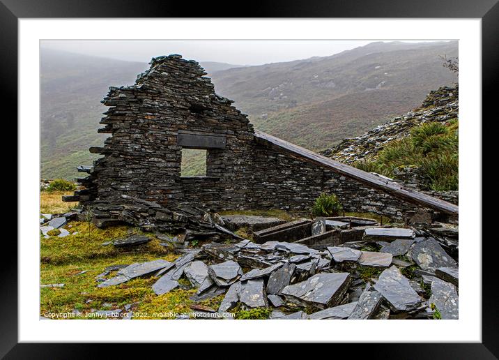 Penmachno Slate quarry ruined building, Betws-y-Coed North Wales Framed Mounted Print by Jenny Hibbert