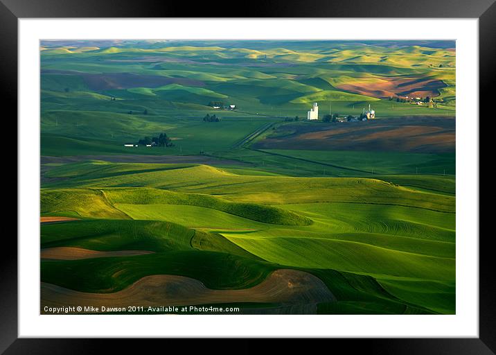 First light on the Palouse Framed Mounted Print by Mike Dawson