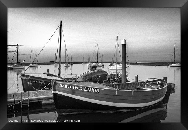 A Whelker and a Lifeboat Wells Harbour Norfolk   Framed Print by Jim Key
