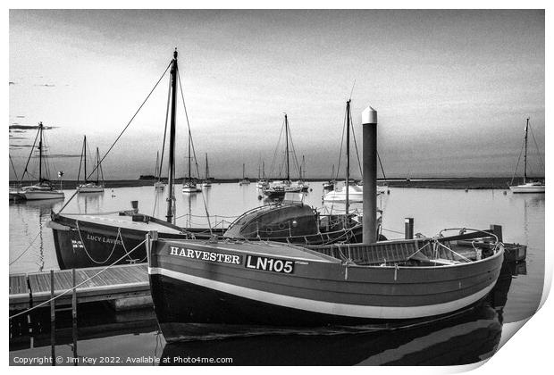 A Whelker and a Lifeboat Wells Harbour Norfolk   Print by Jim Key