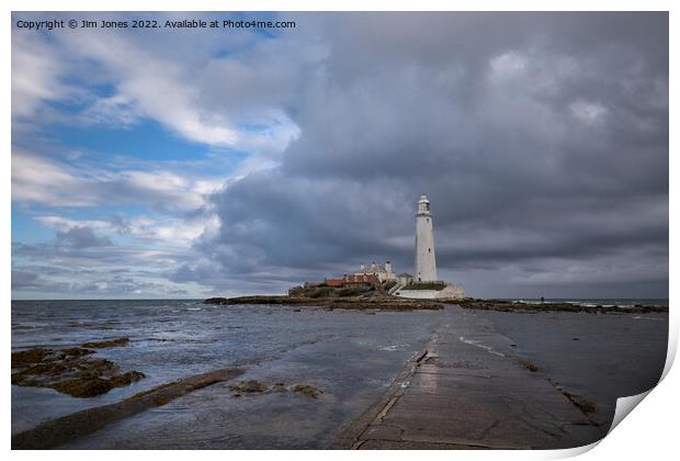 St Mary's Island reflections Print by Jim Jones