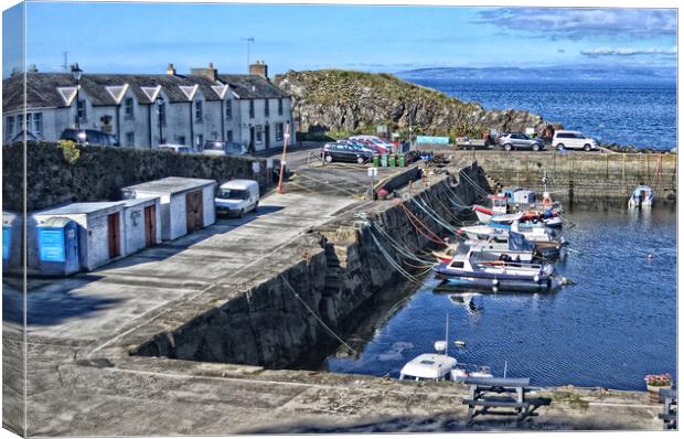 Dunure harbour South Ayrshire Canvas Print by Allan Durward Photography