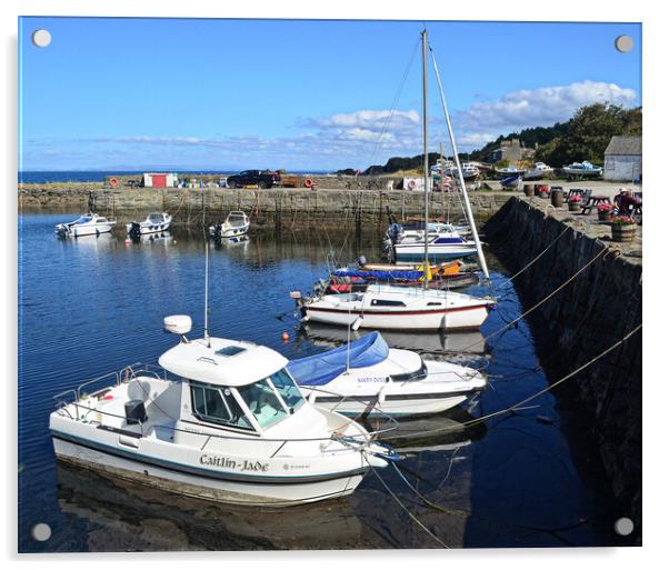 Small craft at Dunure Acrylic by Allan Durward Photography