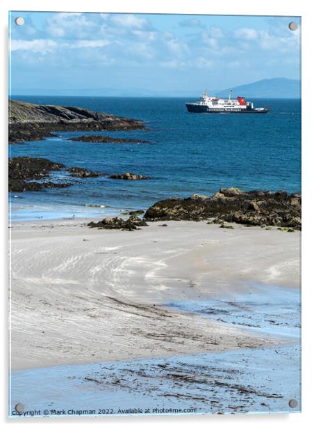 CalMac ferry and Queen's Bay, Colonsay Acrylic by Photimageon UK