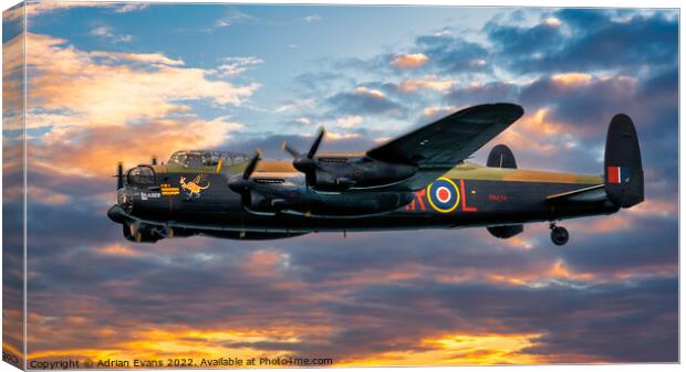 Lancaster Bomber  Canvas Print by Adrian Evans