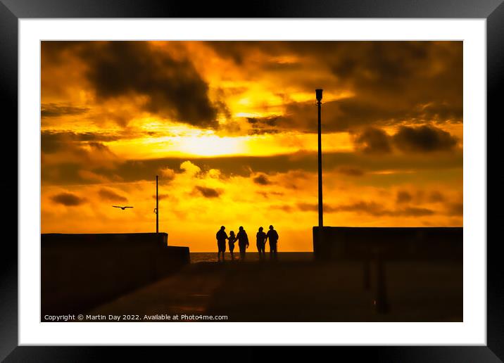 Dreamy Sunset Silhouette Framed Mounted Print by Martin Day
