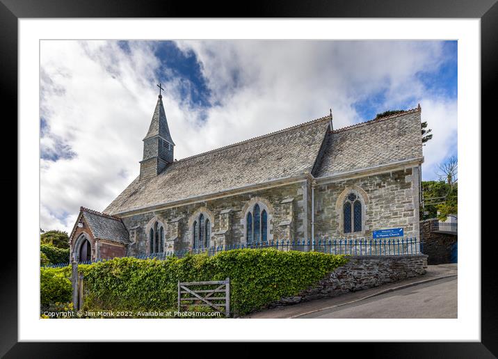 St Mawes Church Framed Mounted Print by Jim Monk
