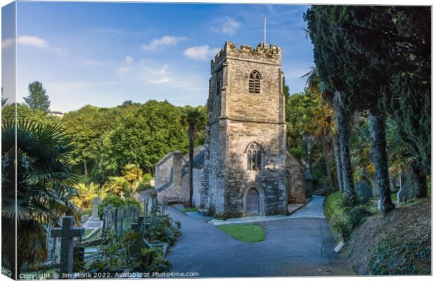 St Just in Roseland Church Canvas Print by Jim Monk