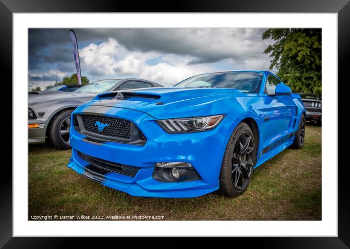 2017 Mustang GT 500 Blue Framed Mounted Print by Darren Wilkes