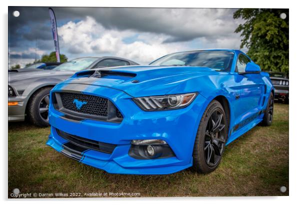 2017 Mustang GT 500 Blue Acrylic by Darren Wilkes