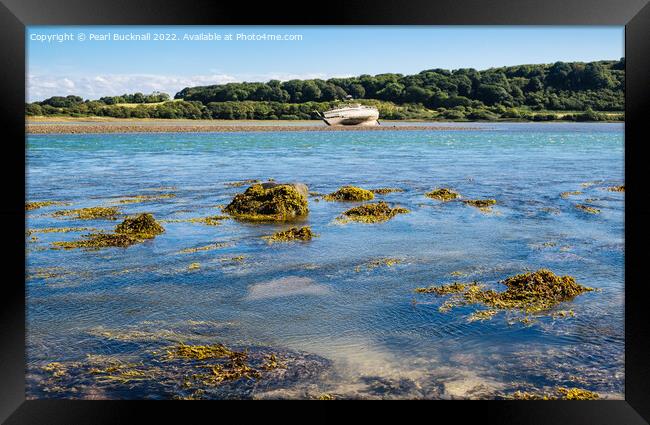 Dulas Bay Anglesey Coast Seascape Framed Print by Pearl Bucknall