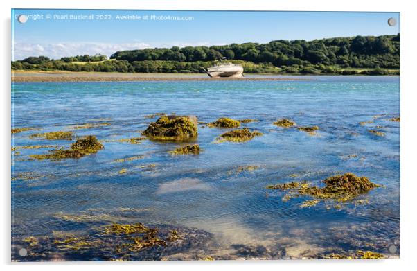 Dulas Bay Anglesey Coast Seascape Acrylic by Pearl Bucknall